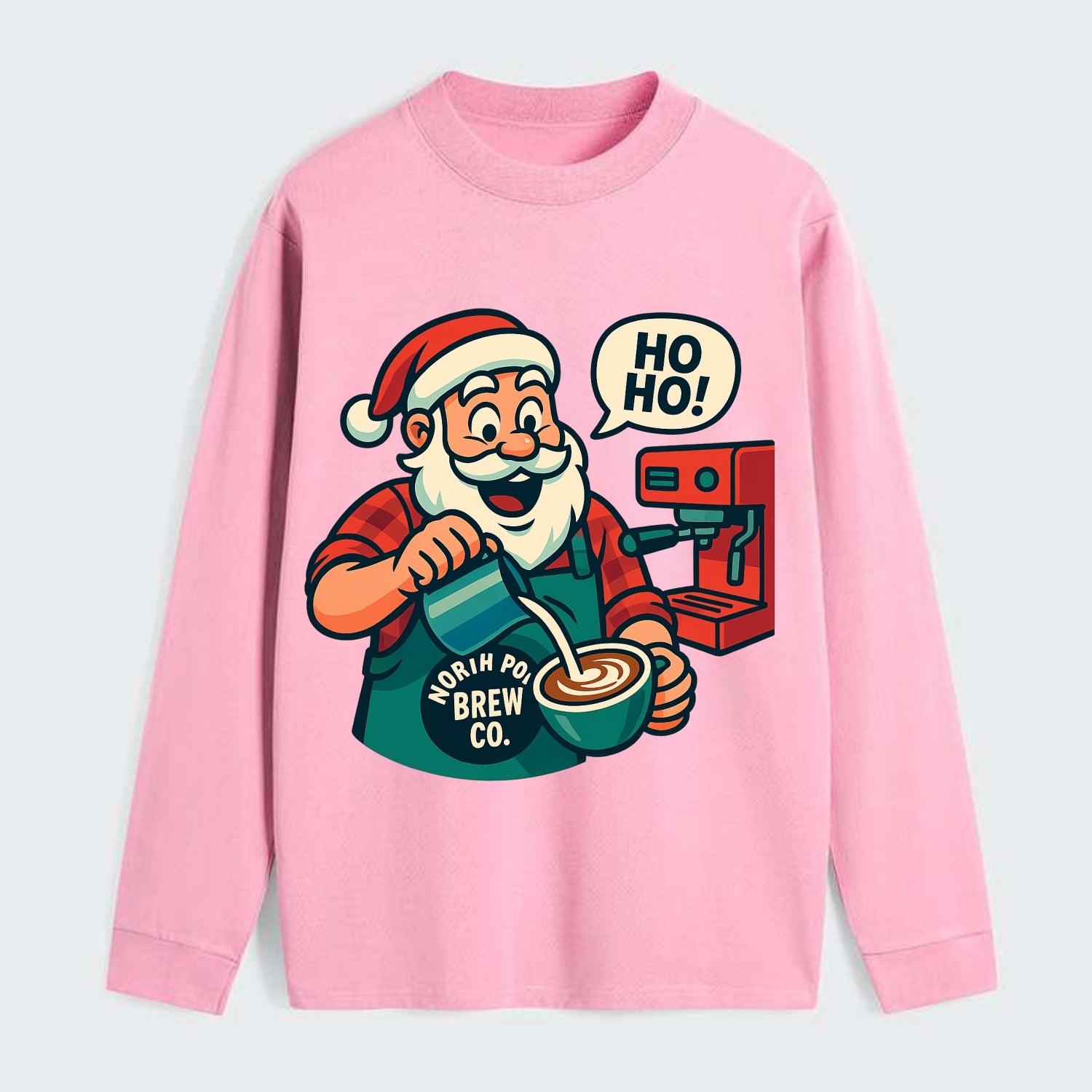 Santa Barista - Classic Long Sleeve Shirt - Pink