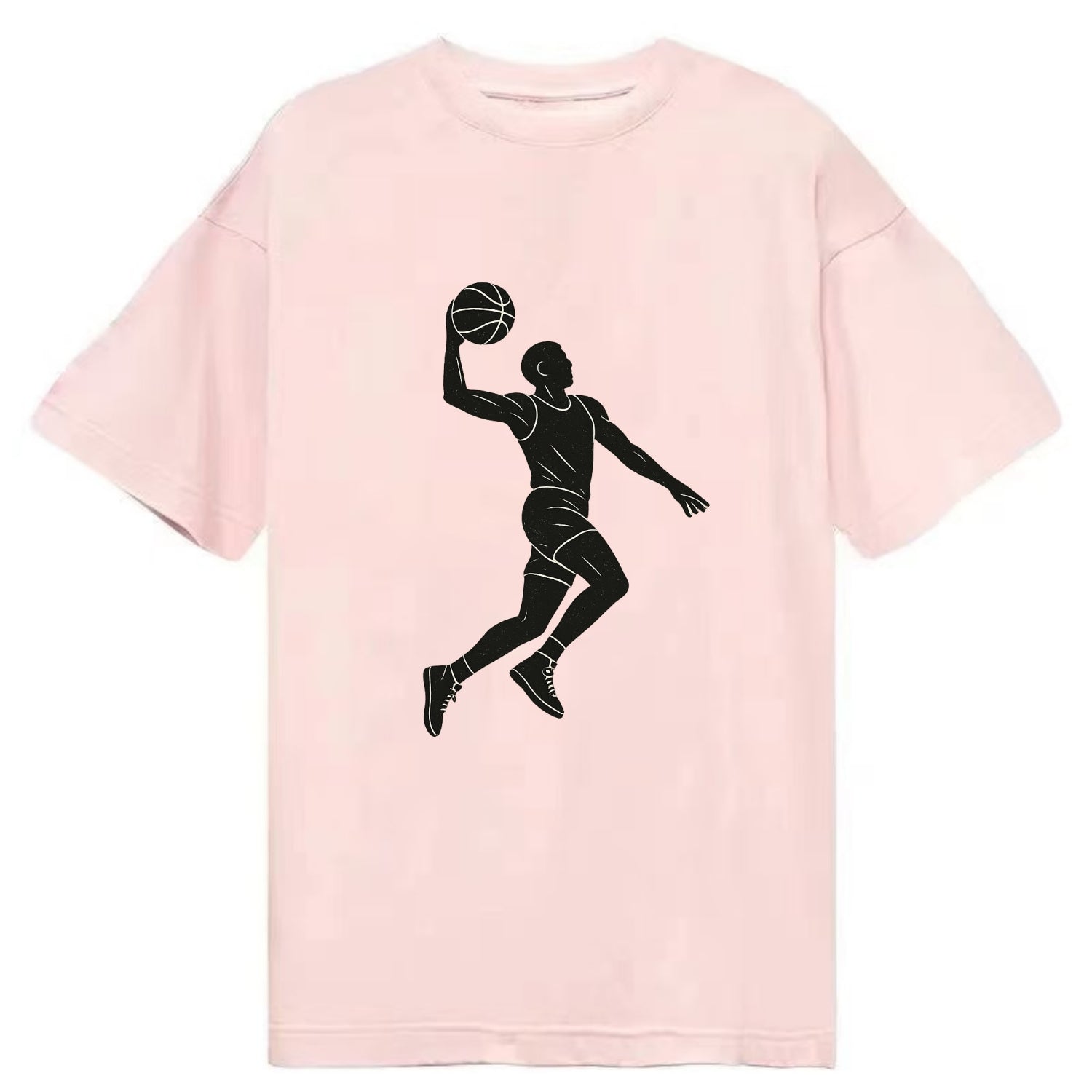 Basketball player dunking silhouette - Classic T-shirt - Pink