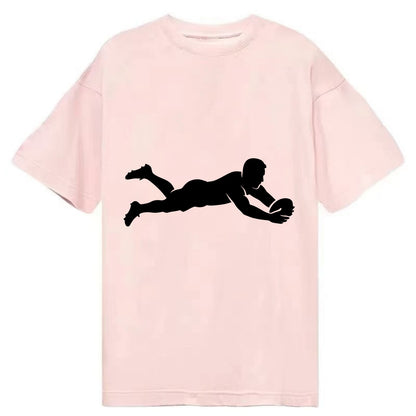 Rugby player diving for try - Classic T-shirt - Pink