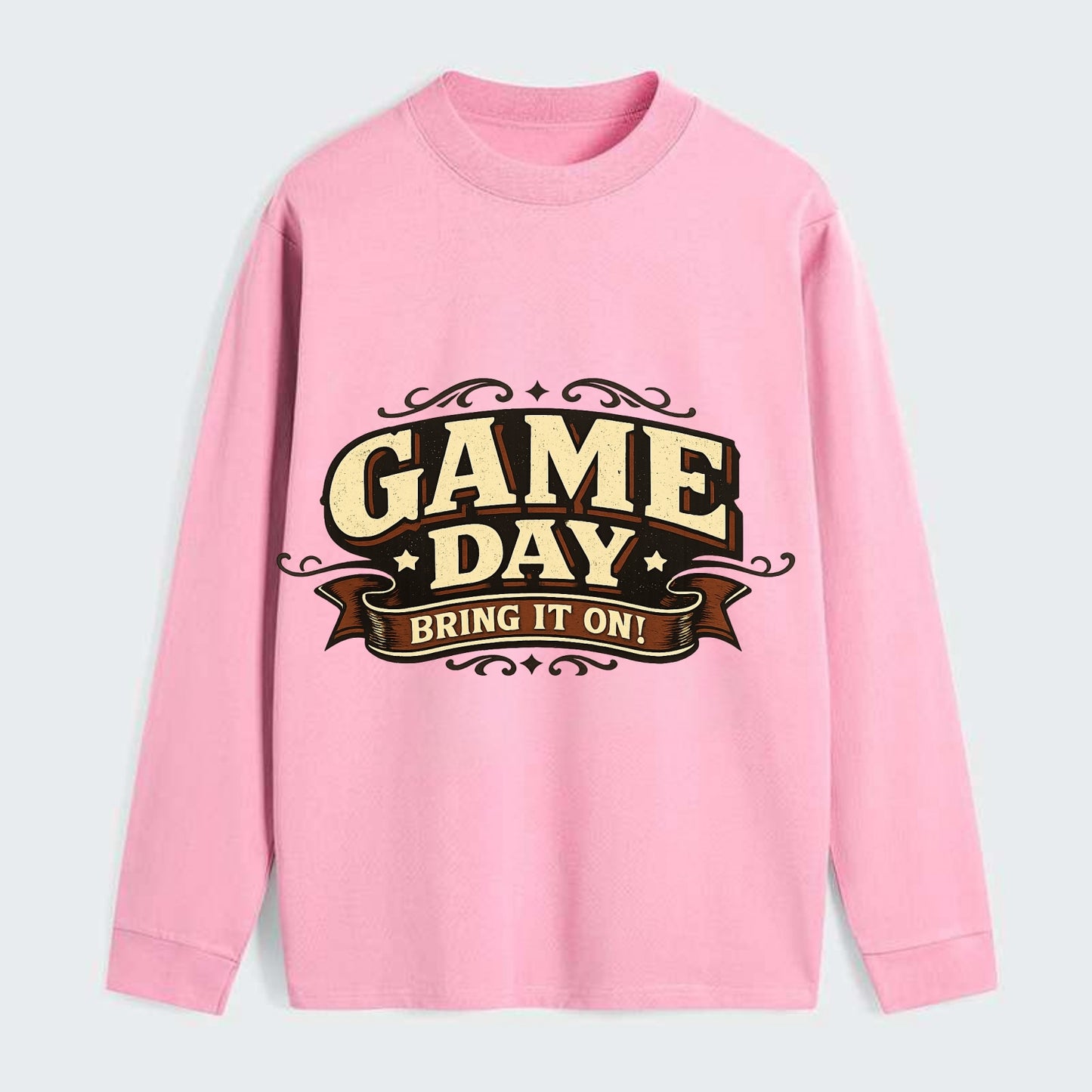 Bold typography design - "GAME DAY" - competition ready, bring it on - Classic Long Sleeve Shirt - Pink
