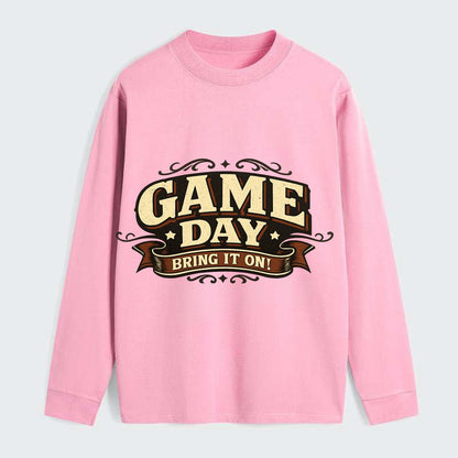 Bold typography design - "GAME DAY" - competition ready, bring it on - Classic Long Sleeve Shirt - Pink