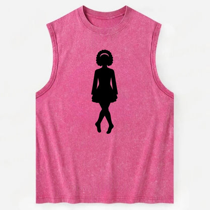 Irish step dancer traditional pose - Vintage Washed Tank - Pink