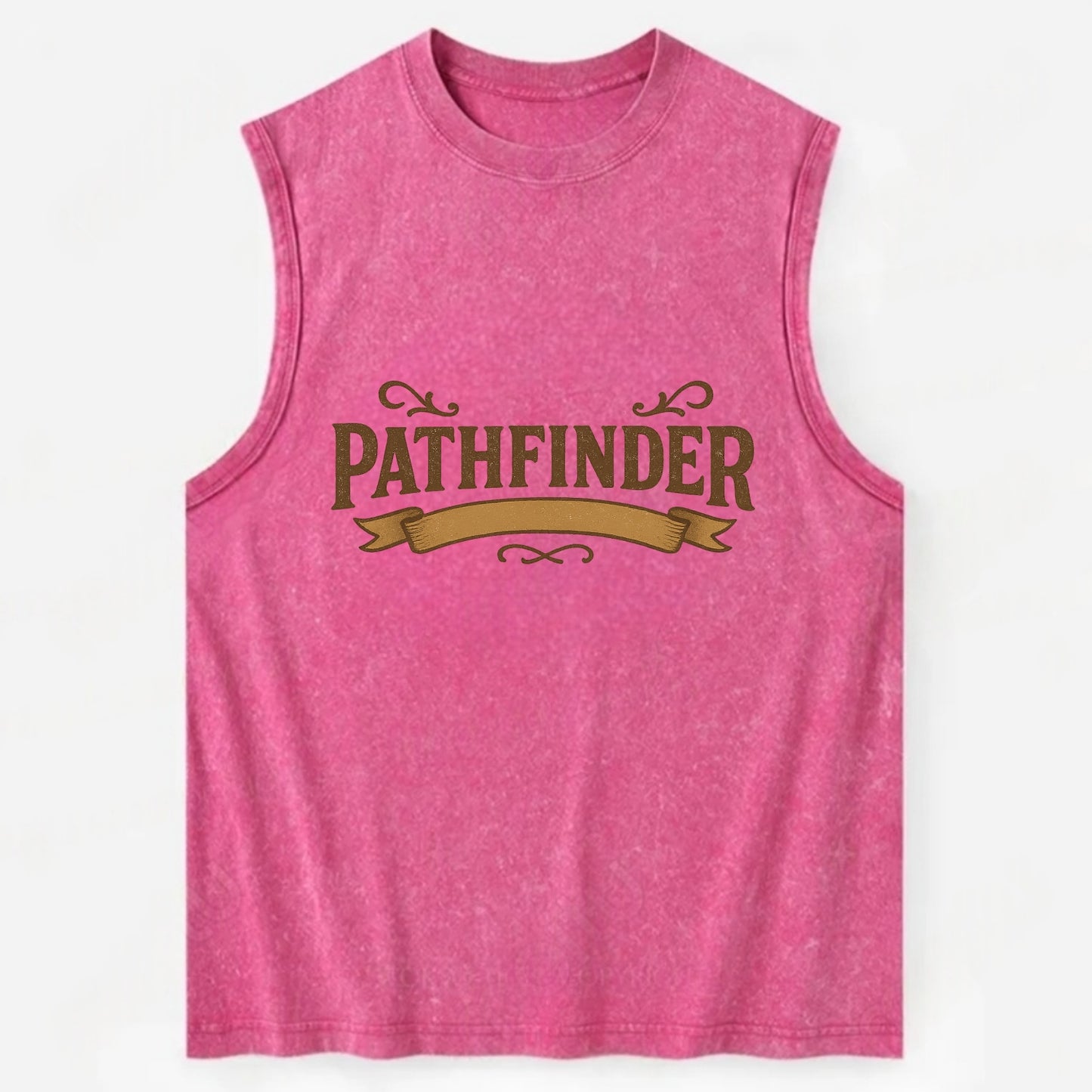 Bold typography design - "PATHFINDER" - finding the way, leading others - Vintage Washed Tank - Pink