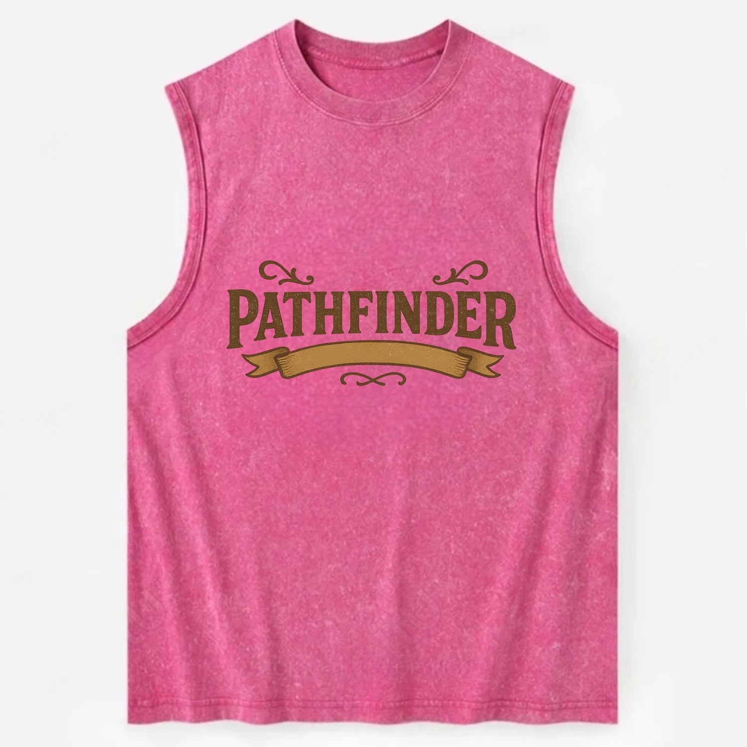 Bold typography design - "PATHFINDER" - finding the way, leading others - Vintage Washed Tank - Pink