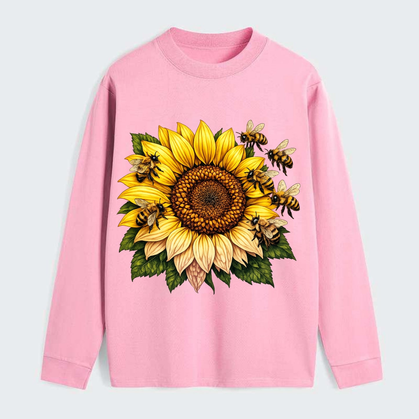 Vintage Sunflower - Classic Long Sleeve Shirt - Pink