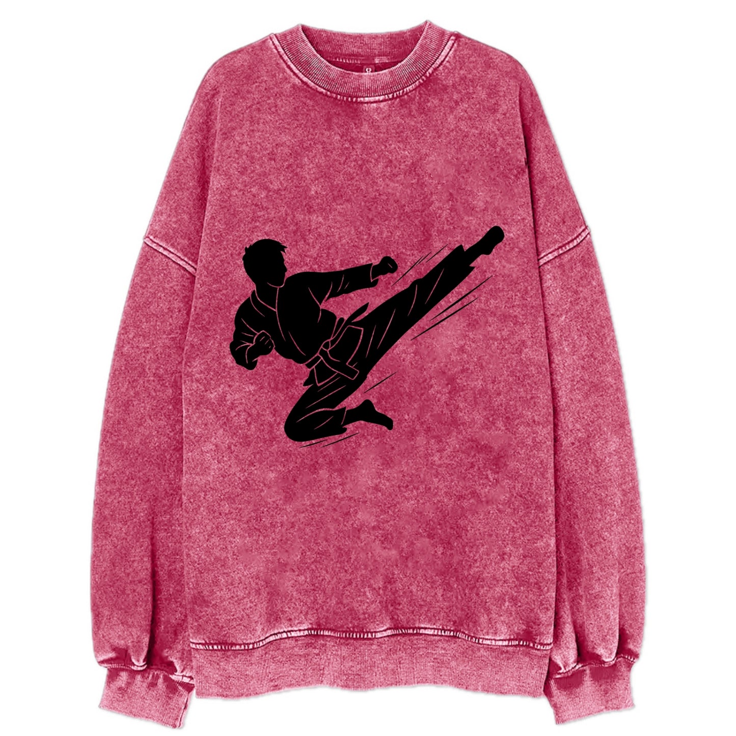 Korean taekwondo flying kick - Vintage Sweatshirt - Pink
