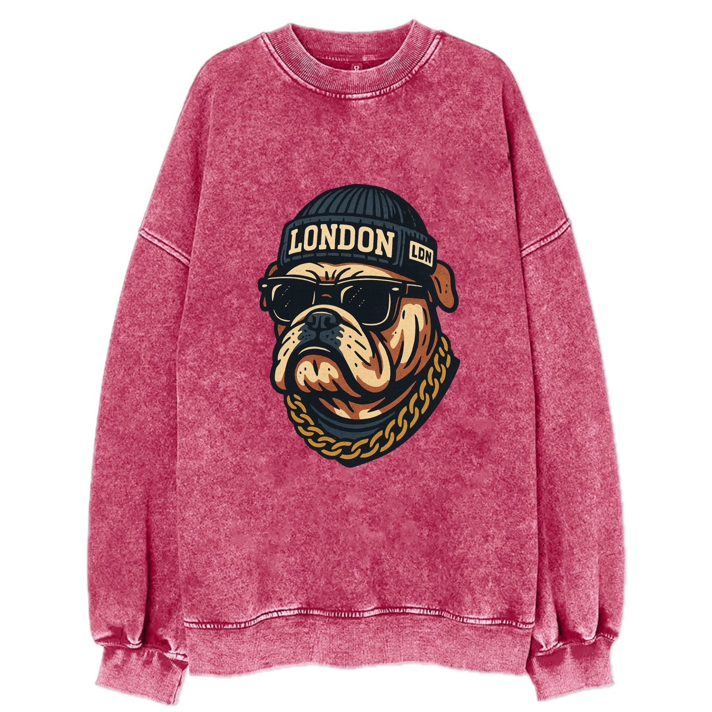 London Bulldog - Vintage Sweatshirt - Pink
