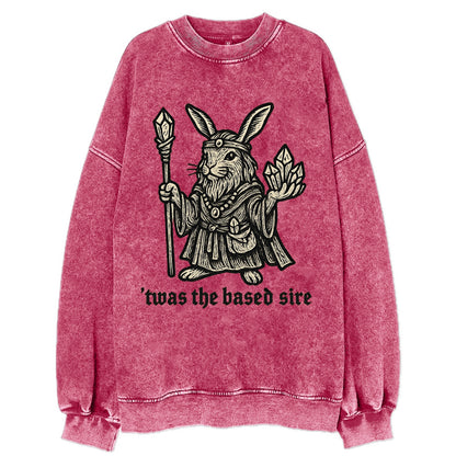 Crystals Healing Hippie Rabbit  - Vintag Vintage Sweatshirt - Pink