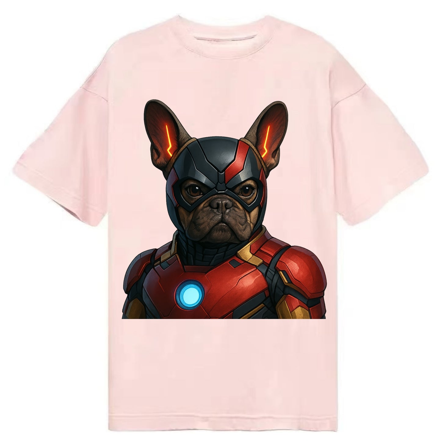 French Bulldog Iron Man  - Classic T-shirt - Pink