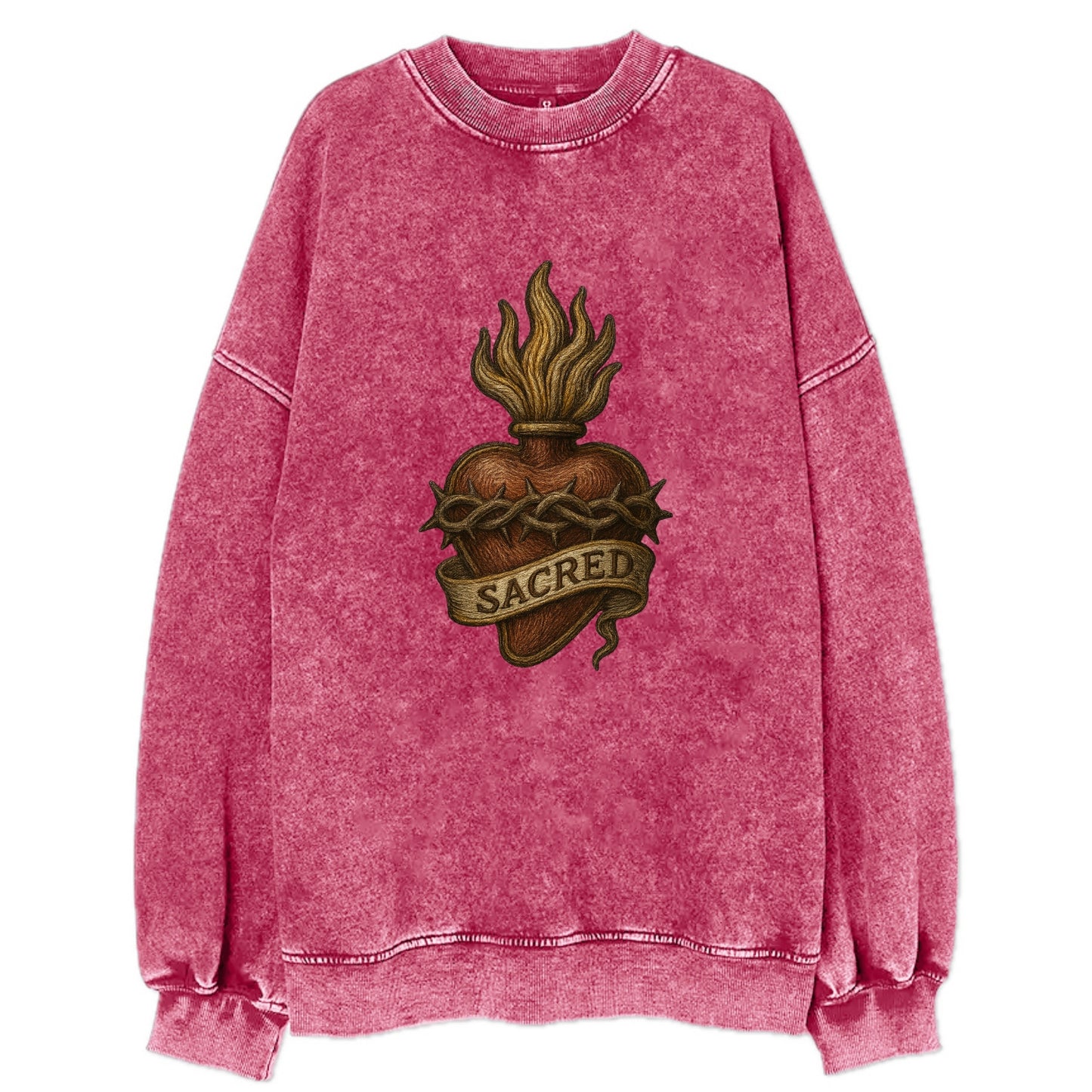 Sacred Heart  - Vintage Sweatshirt - Pink