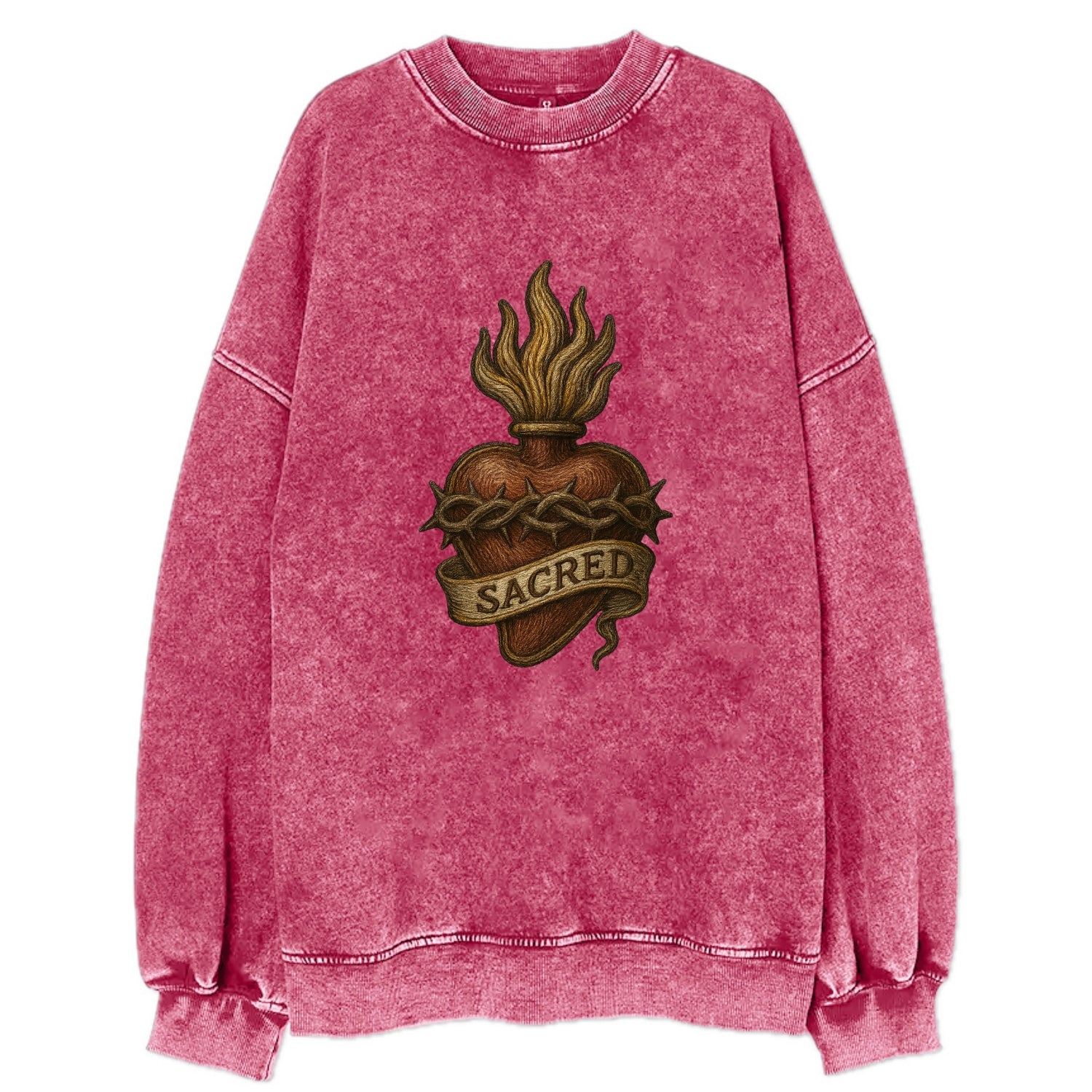 Sacred Heart  - Vintage Sweatshirt - Pink