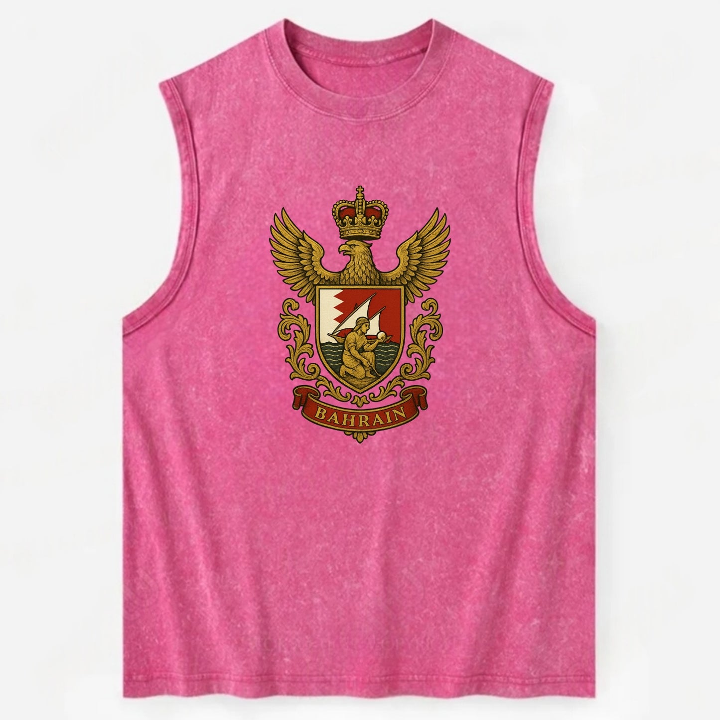 Bahrain Heritage Badge  - Vintage Washed Tank - Pink