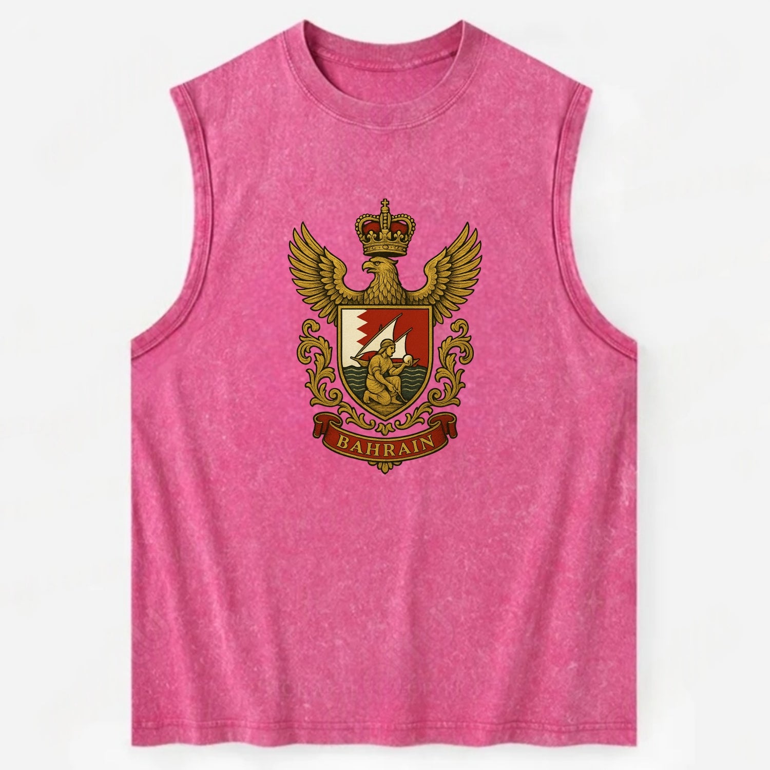 Bahrain Heritage Badge  - Vintage Washed Tank - Pink