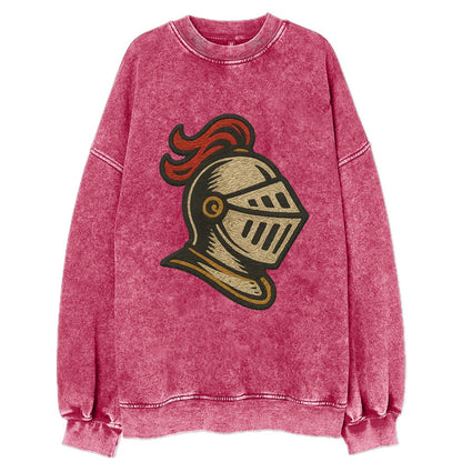 Knight Helmet  - Vintage Sweatshirt - Pink