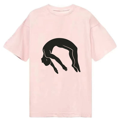 Gymnast doing a backflip - Classic T-shirt - Pink