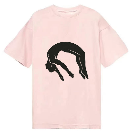Gymnast doing a backflip - Classic T-shirt - Pink