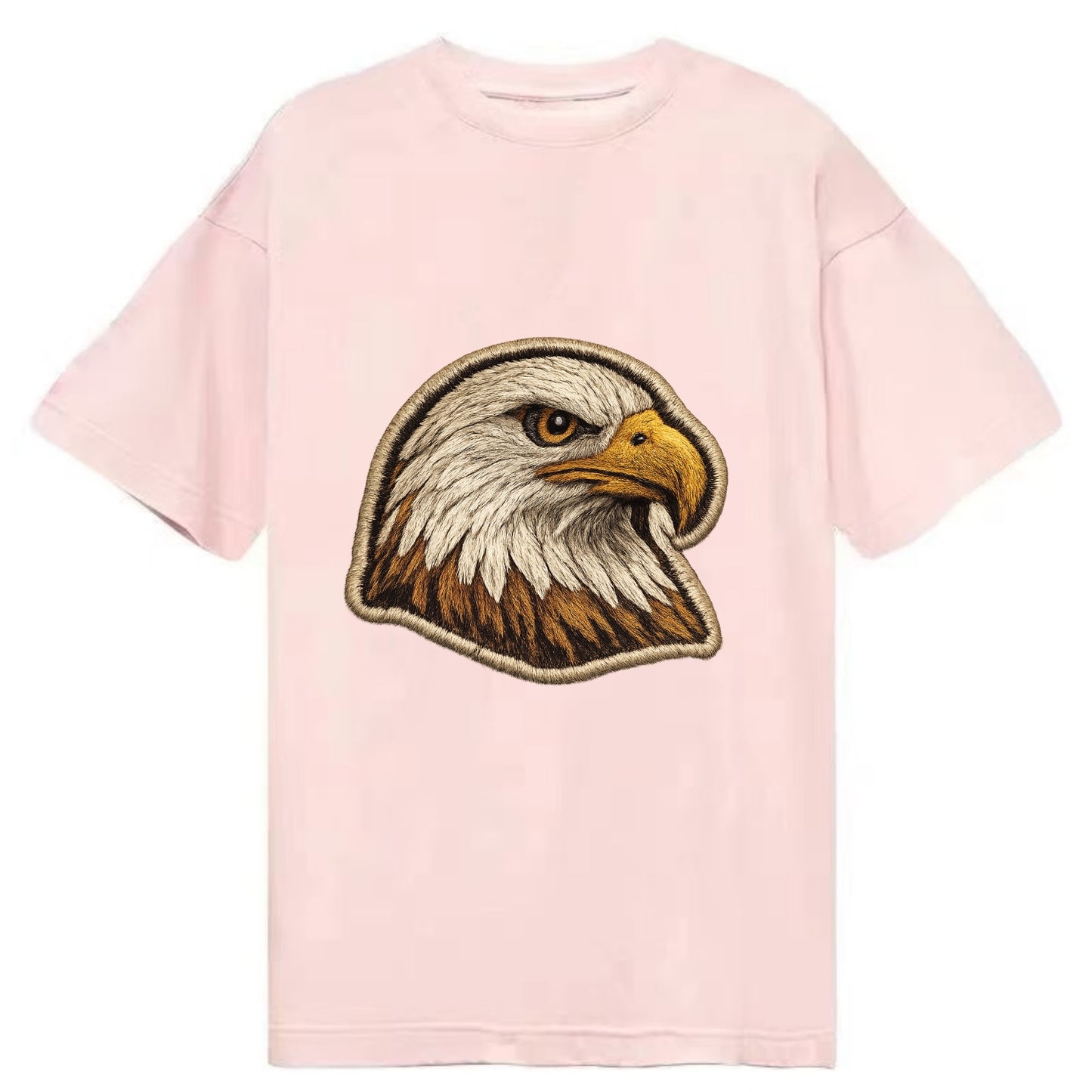 EAGLE HEAD PROFILE - majestic bald eagle in brown, white and gold , American pride - Classic T-shirt - Pink