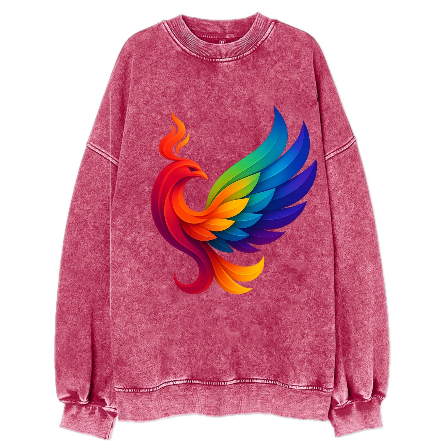 Liberation Bird - Phoenix with each feat - Vintage Sweatshirt - Pink