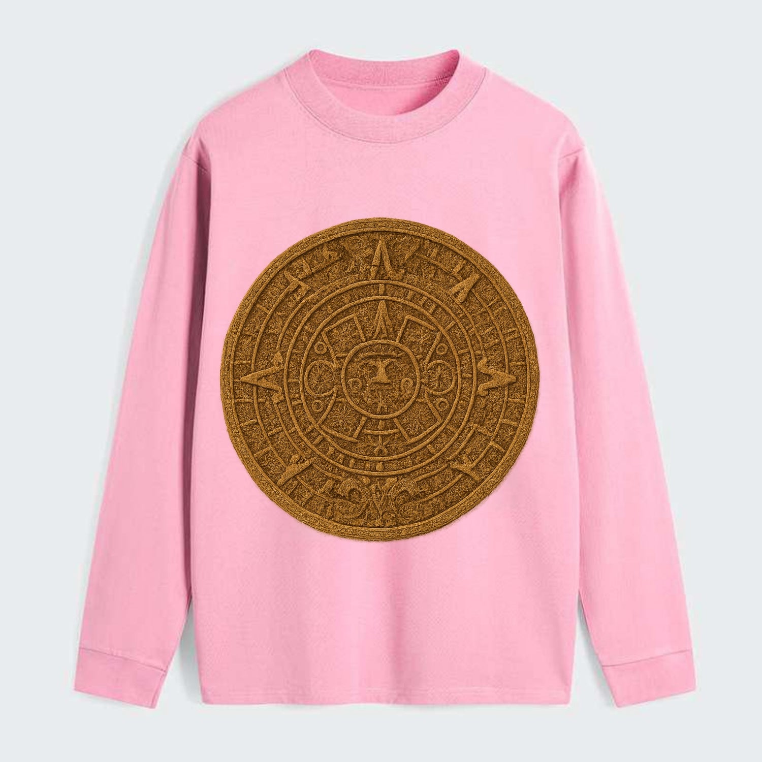 Aztec Calendar  - Classic Long Sleeve Shirt - Pink
