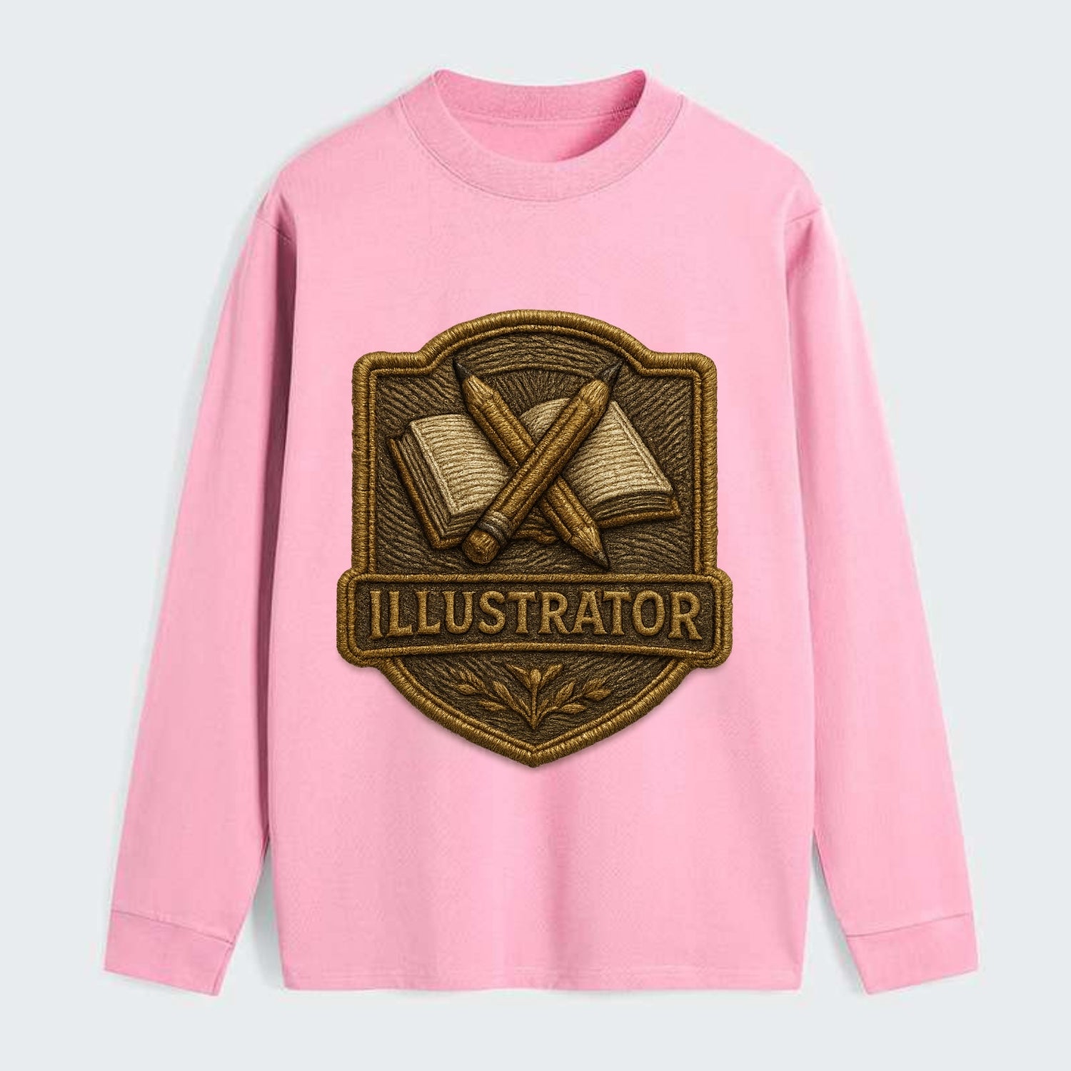 Pencils and sketchbook - illustrator badge - Classic Long Sleeve Shirt - Pink