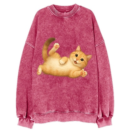 Therapy Cat  - Vintage Sweatshirt - Pink