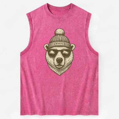 Winnipeg Polar Bear wearing Winnipeg bea - Vintage Washed Tank - Pink