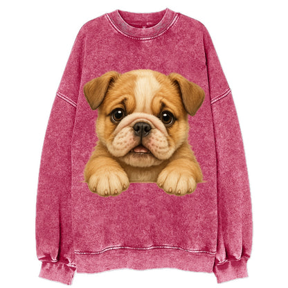 Bulldog  - Vintage Sweatshirt - Pink