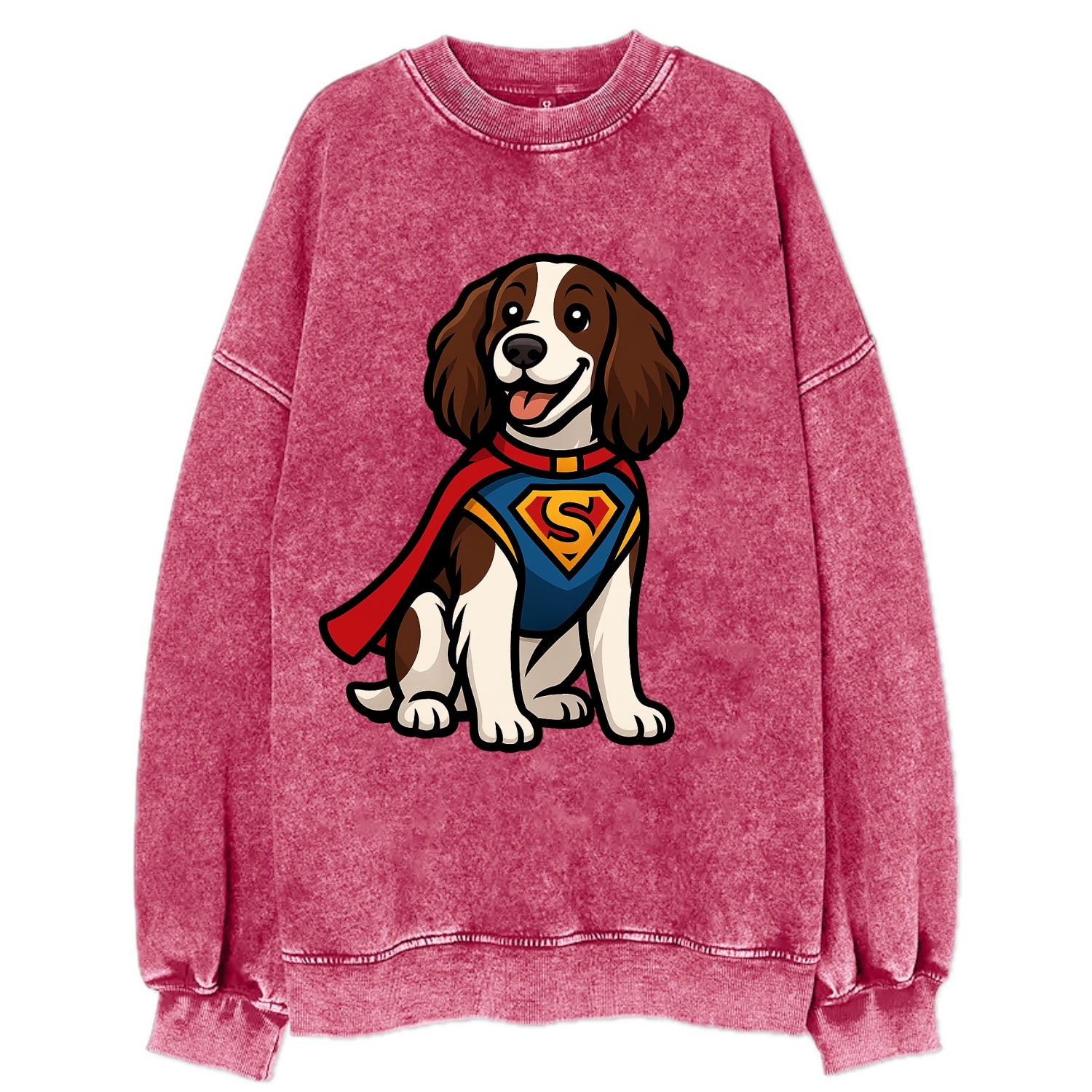 Springer Spaniel Friendly Hero  - Vintag Vintage Sweatshirt - Pink