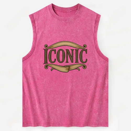 Bold typography design - ICONIC - instantly recognizable, trendsetter - Vintage Washed Tank