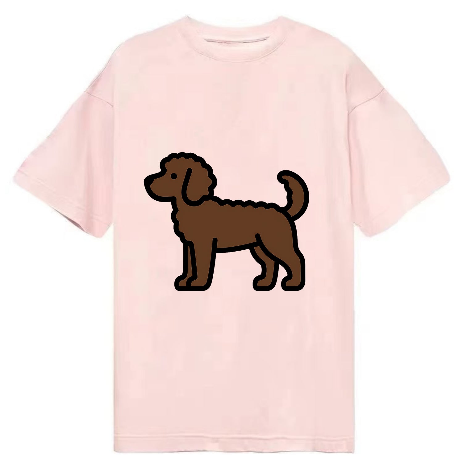 Labradoodle - Chocolate curly flat side profile - Classic T-shirt - Pink