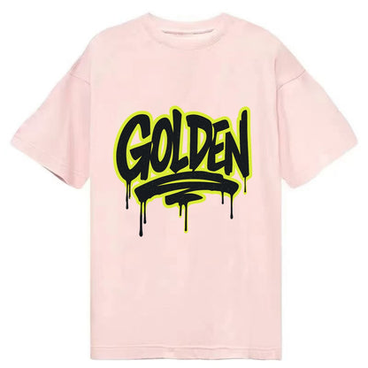 Bold typography design - "GOLDEN" - precious, valuable, excellent - Classic T-shirt - Pink