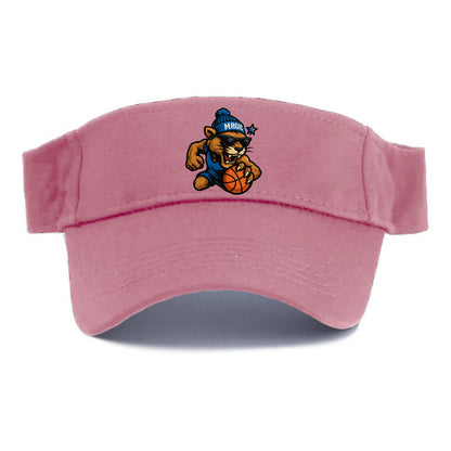 Florida Panther wearing Magic beanie with star wand patch and wayfarer sunglasses - Visor - Pink