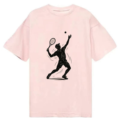 Tennis player serving with powerful form - Classic T-shirt - Pink