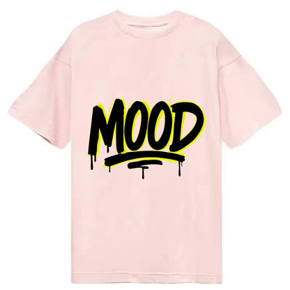 Bold typography design - "MOOD" - current state, feeling it - Classic T-shirt - Pink