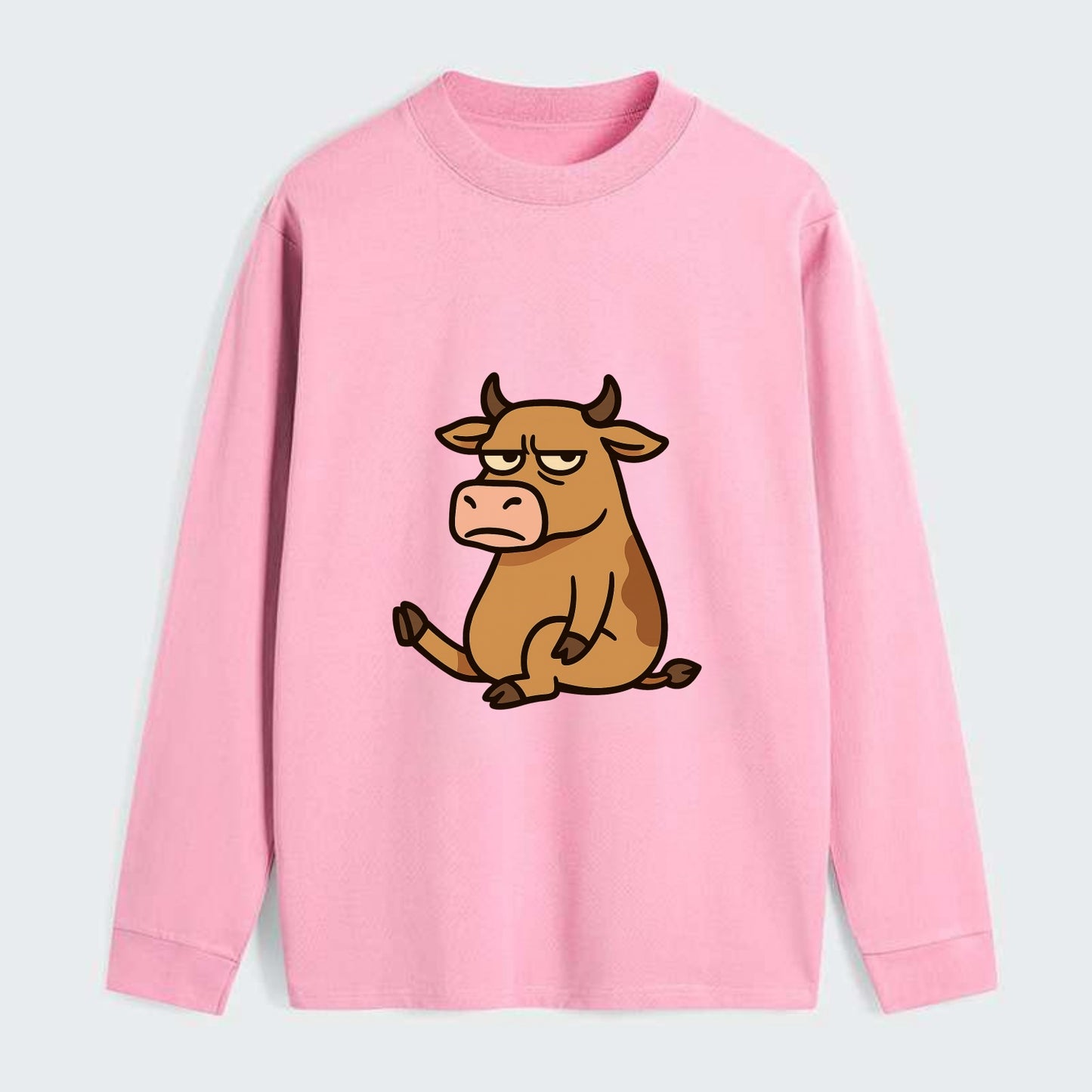 The Cow Judging Silently - Classic Long Sleeve Shirt - Pink