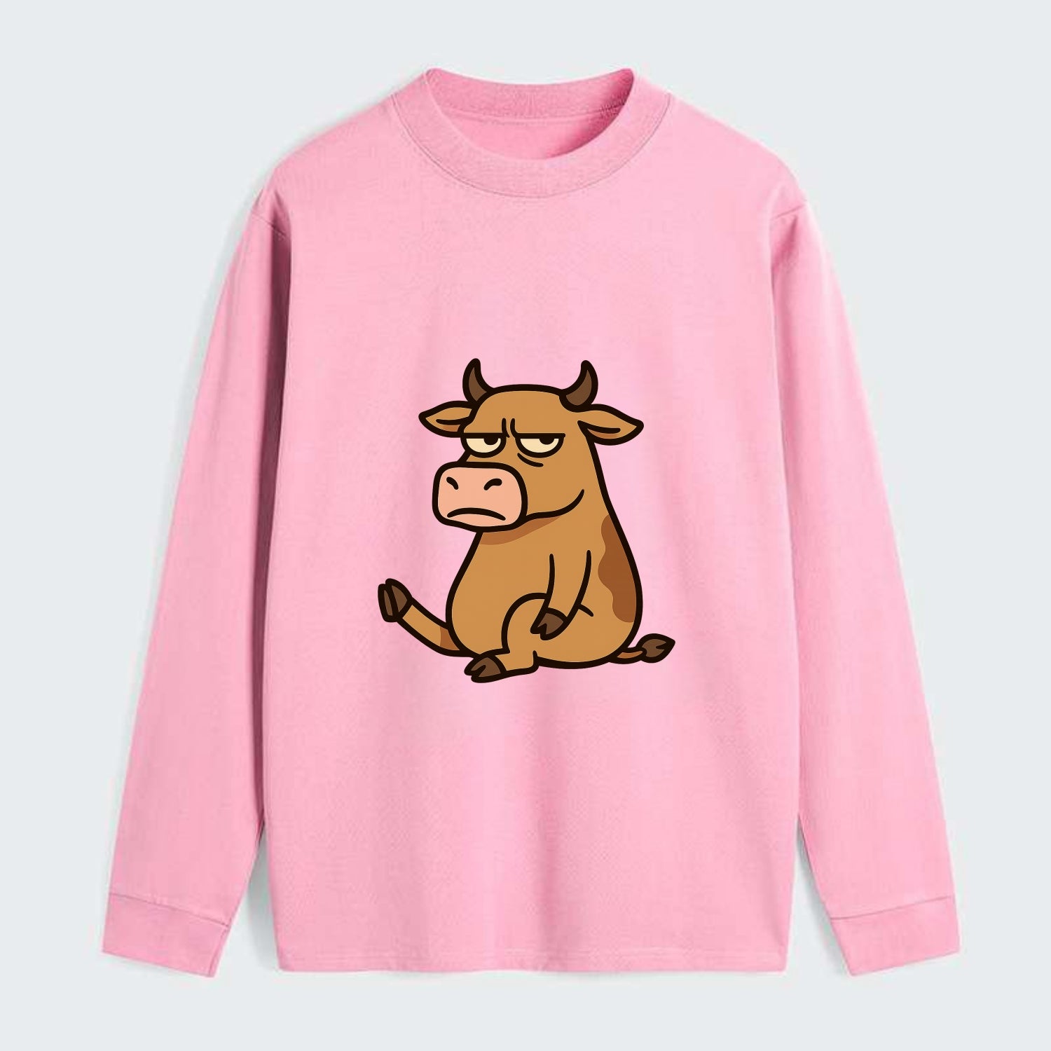 The Cow Judging Silently - Classic Long Sleeve Shirt - Pink