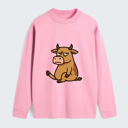 The Cow Judging Silently - Classic Long Sleeve Shirt - Pink