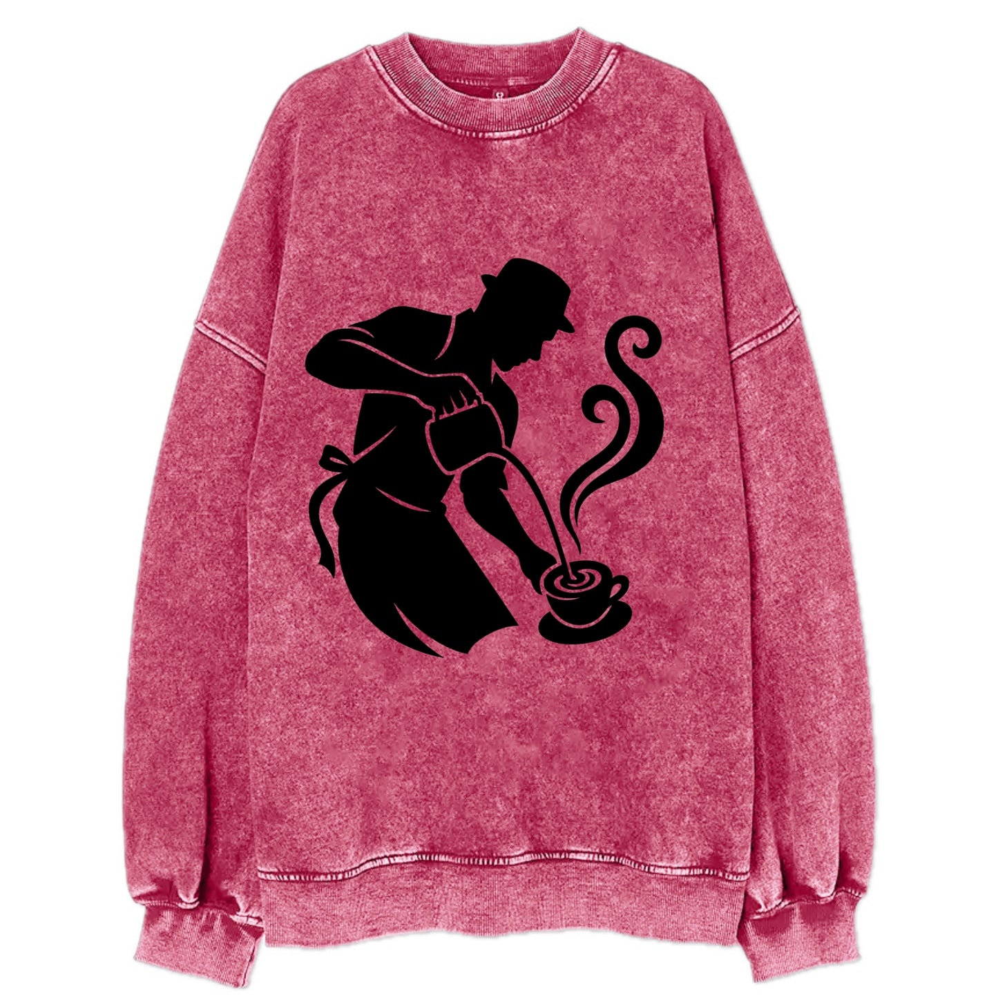 Barista creating latte art - Vintage Sweatshirt - Pink