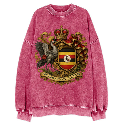 Uganda Crested Crane Emblem  - Vintage Sweatshirt - Pink