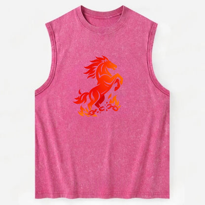 FREEDOM FLAMES | Wild horse breaking fire chains | Liberation | Barriers - Vintage Washed Tank - Pink