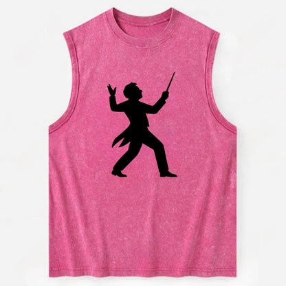 Conductor leading orchestra passionately - Vintage Washed Tank - Pink