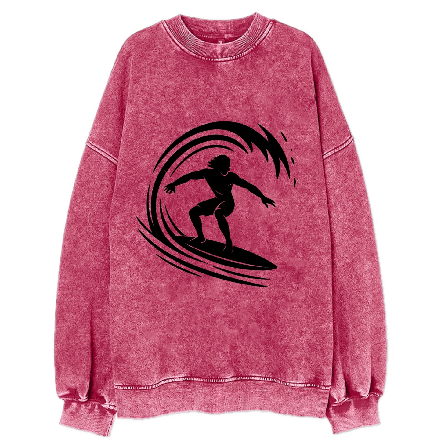 Hawaiian surfer riding big wave - Vintage Sweatshirt - Pink