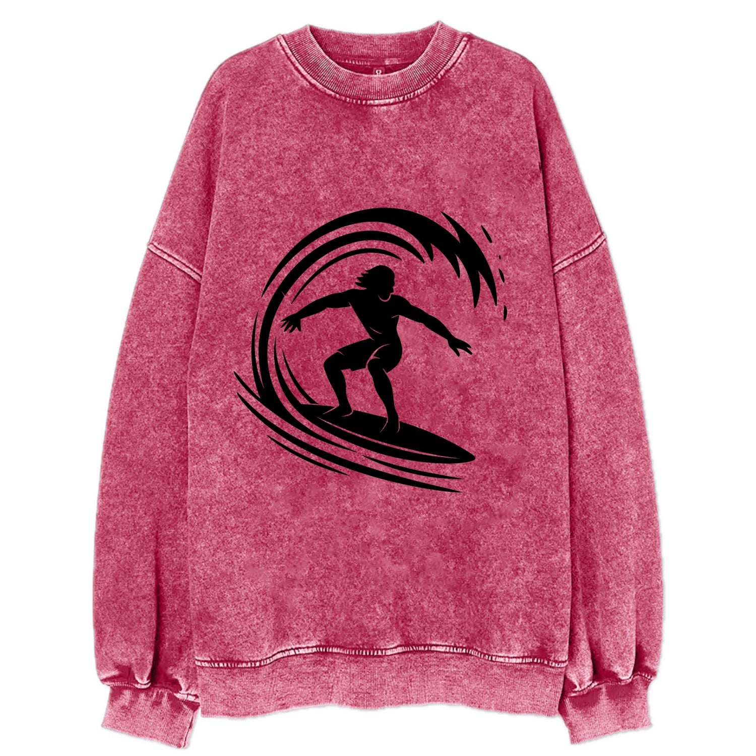 Hawaiian surfer riding big wave - Vintage Sweatshirt - Pink