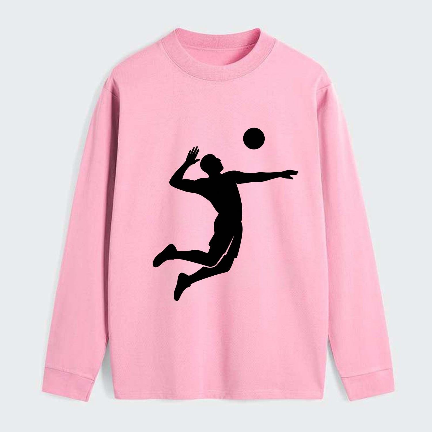Volleyball player spiking ball - Classic Long Sleeve Shirt - Pink