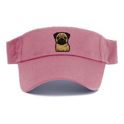 Pug - Contemporary wrinkled design with - Visor - Pink