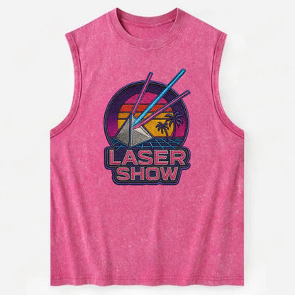 Laser Show - Vintage Washed Tank - Pink
