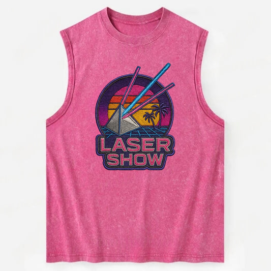 Laser Show - Vintage Washed Tank - Pink