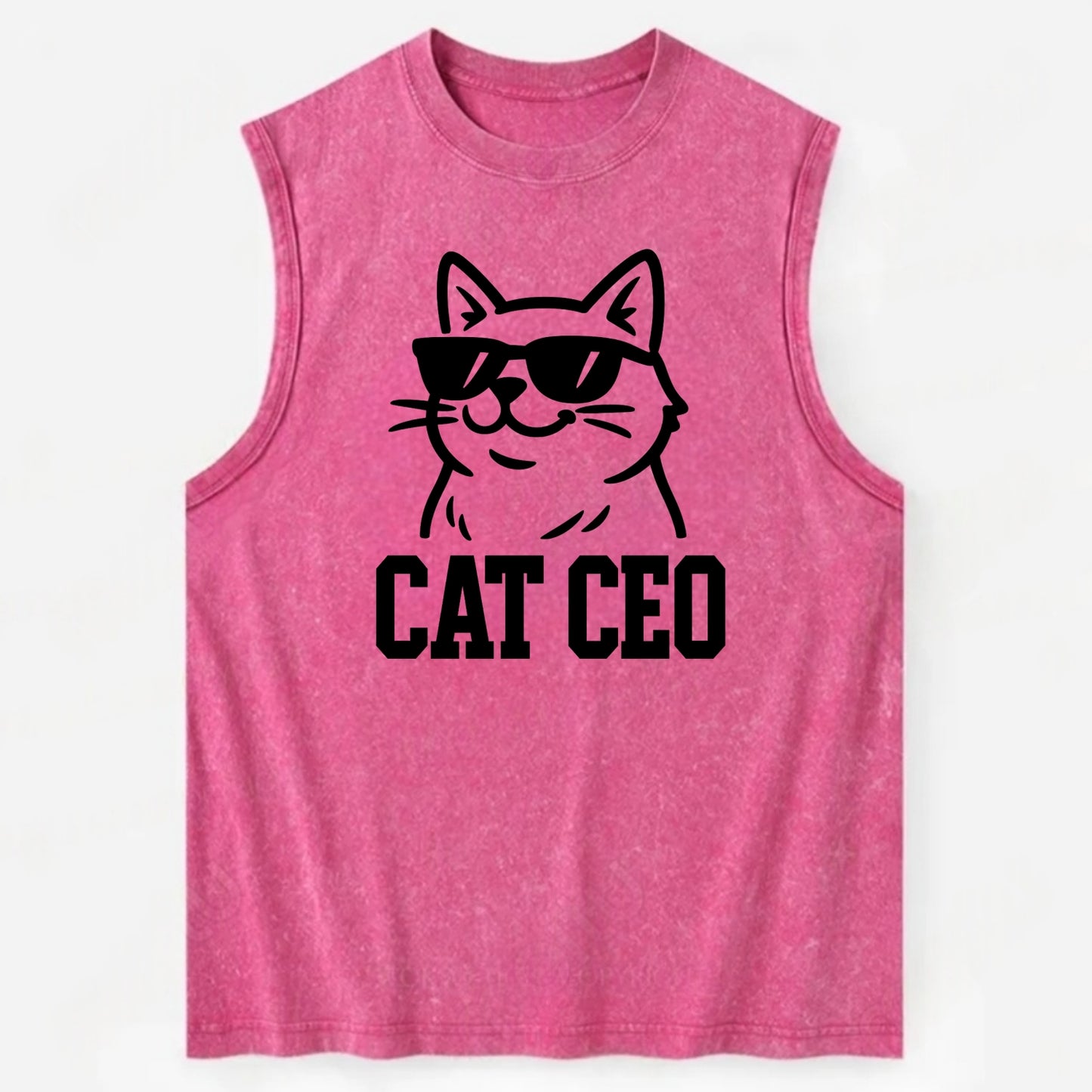 CEO Cat Boss - Vintage Washed Tank - Pink