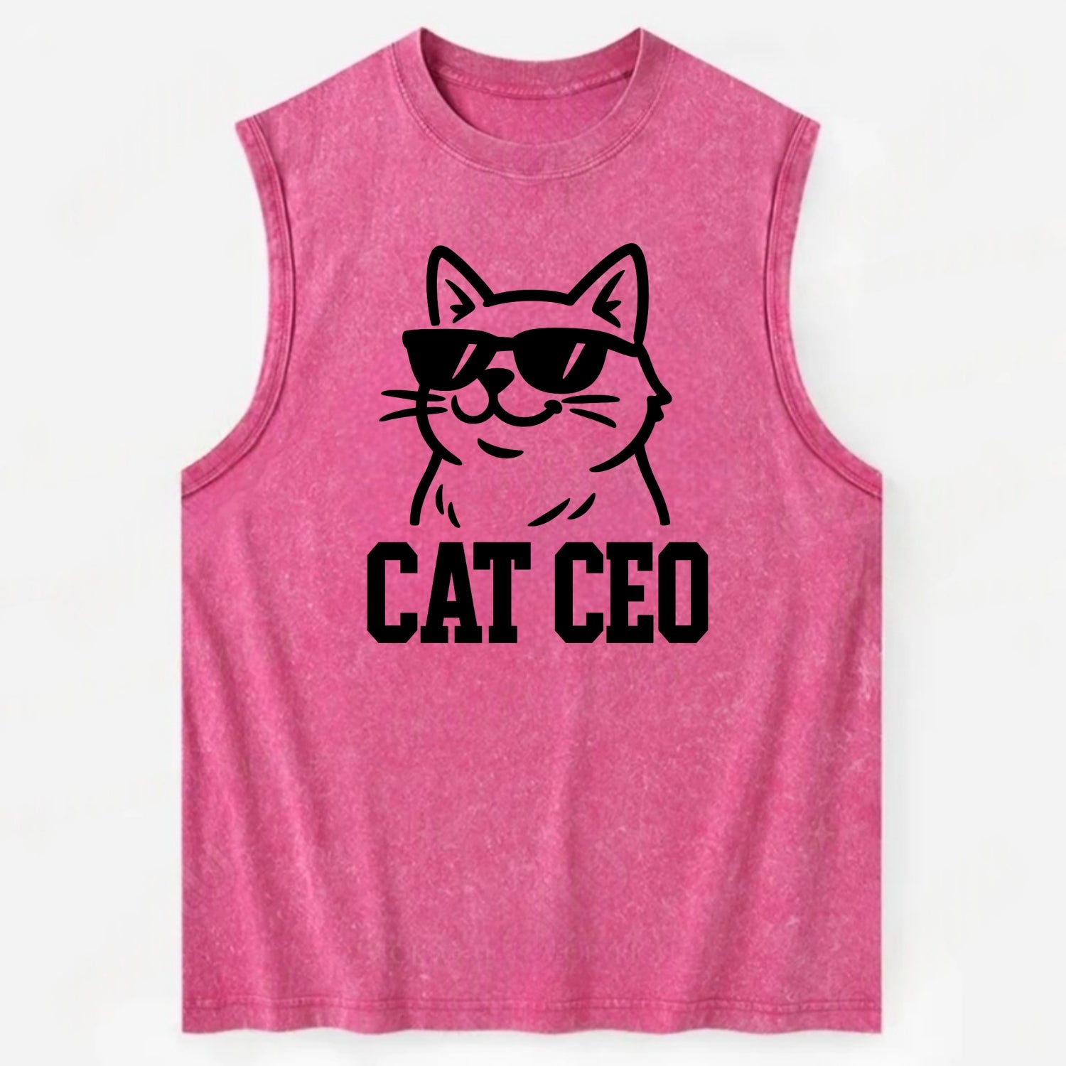 CEO Cat Boss - Vintage Washed Tank - Pink