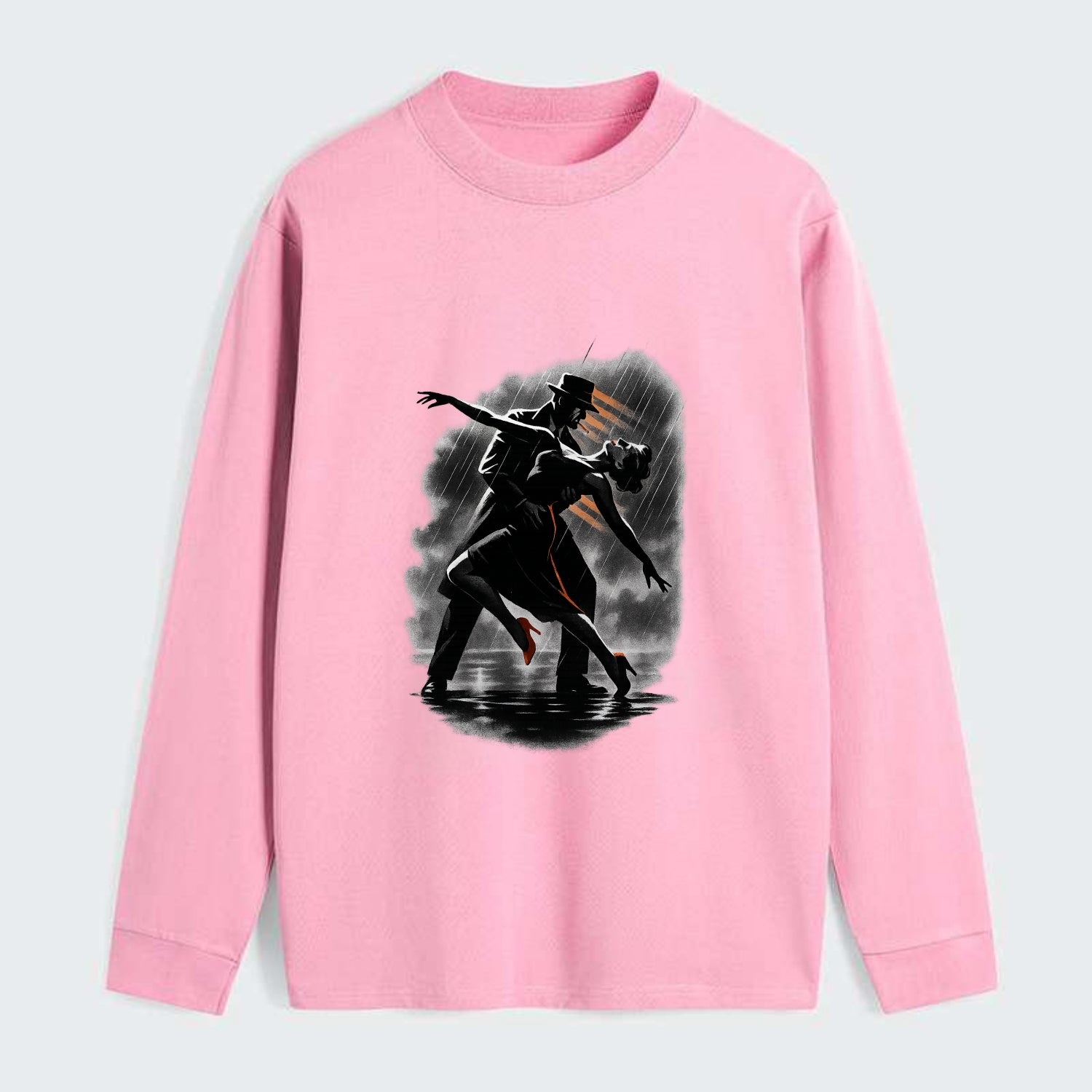 romantic dance pose with woman lifted in the air at lakeside - Classic Long Sleeve Shirt - Pink